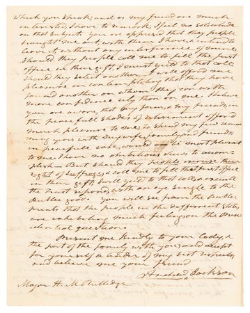 Lot #10 Andrew Jackson Autograph Letter Signed on Cherokee Culture and the 1824 Presidential Election - “Should the people exercise their right of suffrage, & call me to fill that first office in their gift; I will yield to that call” - Image 2