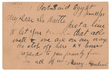 Lot #755 Harry Houdini Autograph Letter Signed -