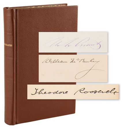 Lot #85 Seven Presidents and 19th-Century Politicians Autograph Album, with Grant, Garfield, McKinley, and Roosevelt - From the Collection of Sen. Henry G. Davis - Image 1