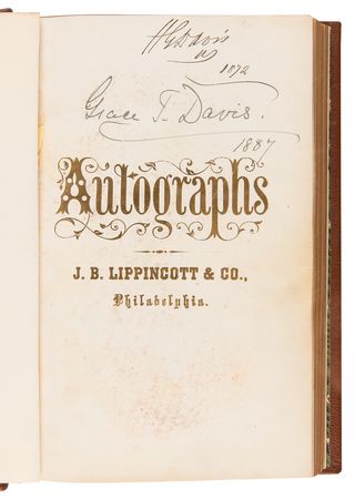 Lot #85 Seven Presidents and 19th-Century Politicians Autograph Album, with Grant, Garfield, McKinley, and Roosevelt - From the Collection of Sen. Henry G. Davis - Image 10