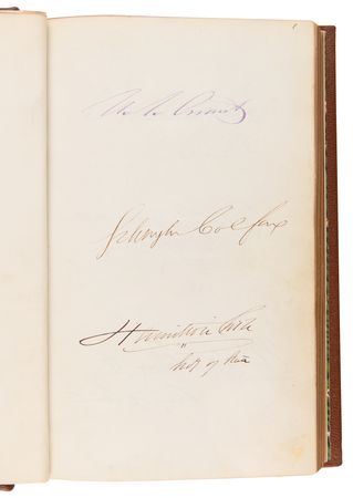 Lot #85 Seven Presidents and 19th-Century Politicians Autograph Album, with Grant, Garfield, McKinley, and Roosevelt - From the Collection of Sen. Henry G. Davis - Image 3