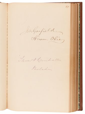 Lot #85 Seven Presidents and 19th-Century Politicians Autograph Album, with Grant, Garfield, McKinley, and Roosevelt - From the Collection of Sen. Henry G. Davis - Image 6