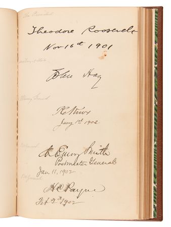 Lot #85 Seven Presidents and 19th-Century Politicians Autograph Album, with Grant, Garfield, McKinley, and Roosevelt - From the Collection of Sen. Henry G. Davis - Image 9