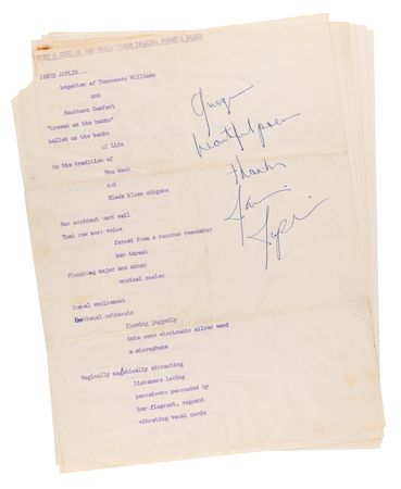 Lot #648 Janis Joplin Signed Mimeographed Poem -