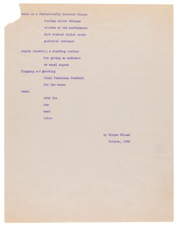 Lot #648 Janis Joplin Signed Mimeographed Poem - Published in Rolling Stone Magazine (February 1969) - Image 5