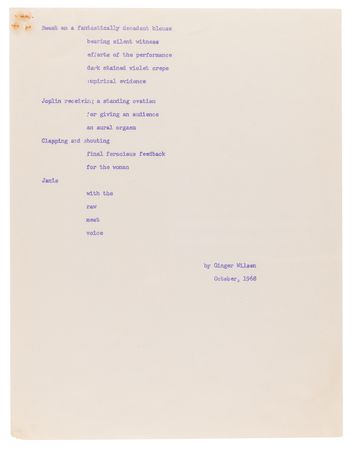 Lot #648 Janis Joplin Signed Mimeographed Poem - Published in Rolling Stone Magazine (February 1969) - Image 8