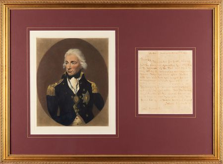 Lot #422 Horatio Nelson Autograph Letter Signed to