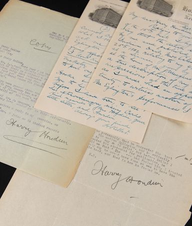 Lot #756 Magic: Harry Houdini (2) Typed Letters