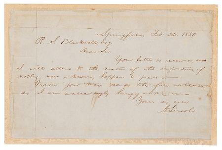 Lot #22 Abraham Lincoln Autograph Letter Signed (1850) - 
