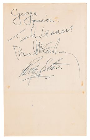 Lot #636 Beatles Signatures - Bold and Uninscribed - Image 1