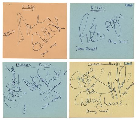 Lot #698 The Kinks and the Moody Blues Signatures - Image 1