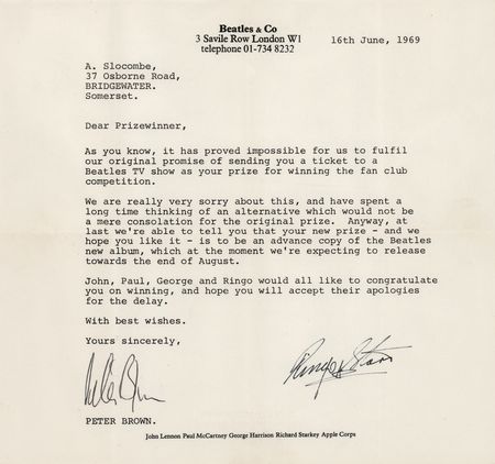 Lot #642 Beatles: Ringo Starr Signature on 1969