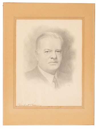 Lot #118 Herbert Hoover Signed Print - Image 1