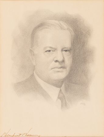 Lot #118 Herbert Hoover Signed Print - Image 2