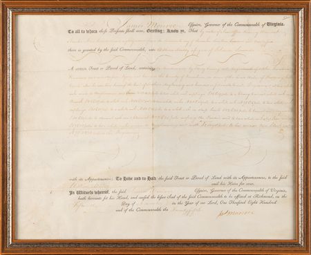 Lot #159 James Monroe Signed Land Document as Governor of Virginia - Image 3