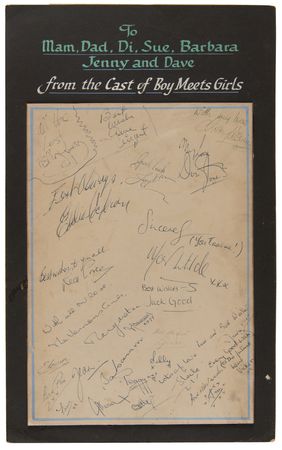 Lot #682 Eddie Cochran and Gene Vincent Signatures - Boy Meets Girls Cast Sheet - Image 1