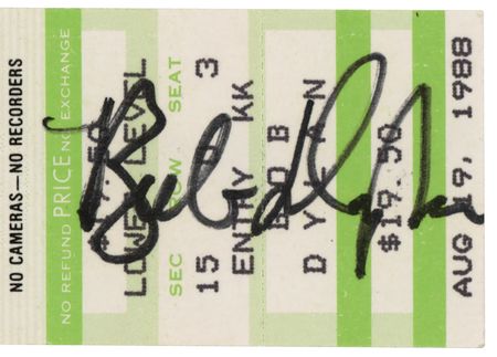 Lot #643 Bob Dylan Signed Concert Ticket - Portland, Oregon (August 19, 1988) - Image 2