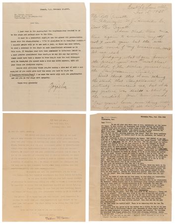 Lot #372 Lindbergh Kidnapping: Juror Robert Cravatt Letter Collection and Rare “Official Pass