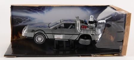 Lot #772 Back to the Future: Michael J. Fox and Christopher Lloyd Signed DeLorean ‘Time Machine’ Model Car - Image 5