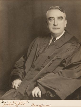 Lot #399 Fred M. Vinson Signed Photograph