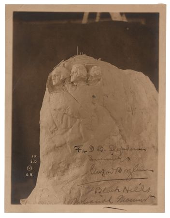 Lot #526 Gutzon Borglum Signed Photograph of a