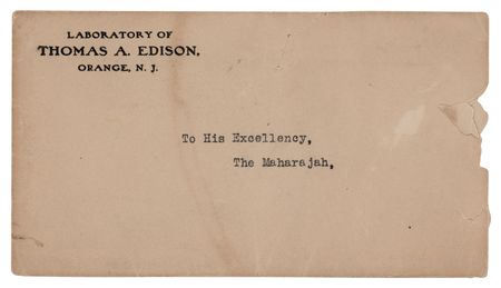 Lot #282 Thomas Edison Typed Letter Signed to The Maharajah: 