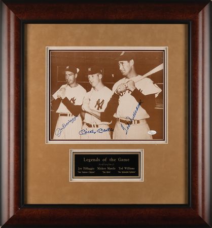 Lot #869 Mantle, Williams, and DiMaggio Signed
