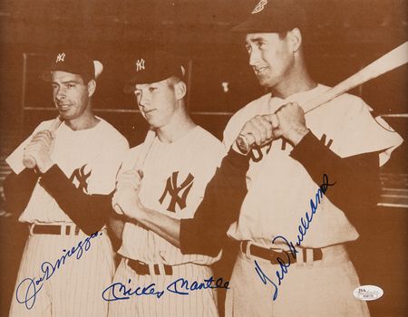 Lot #869 Mantle, Williams, and DiMaggio Signed Photograph - Image 2