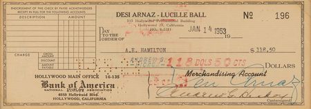 Lot #775 Lucille Ball and Desi Arnaz (2) Signed Checks - Image 3
