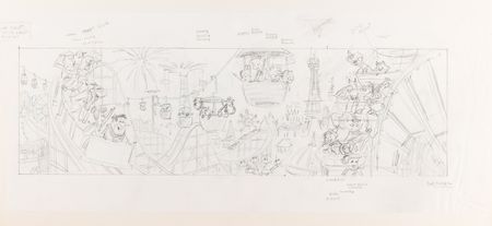 Lot #569 Hanna-Barbera pan production 'Theme Park' drawing by Bob Singer - Image 1