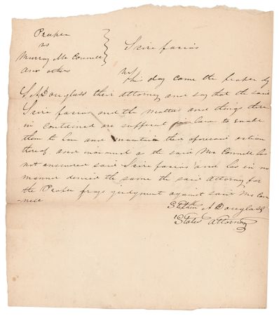 Lot #340 Stephen A. Douglas Third-Person Autograph