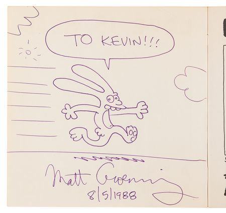 Lot #559 Matt Groening Signed Sketch in Book - Love Is Hell - Image 4