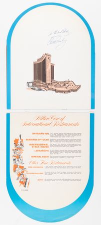 Lot #651 Elvis Presley Signed Las Vegas Hilton Menu - Image 2