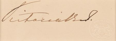 Lot #394 Queen Victoria Signature - Image 2