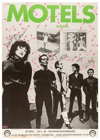 Lot #704 The Motels Signed 1980 Concert Poster (Brussels, Belgium) - Image 1