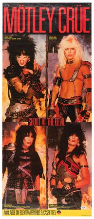 Lot #706 Motley Crue Signed 'Shout at the Devil' Promotional Poster - Image 1