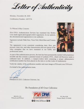 Lot #706 Motley Crue Signed 'Shout at the Devil' Promotional Poster - Image 2