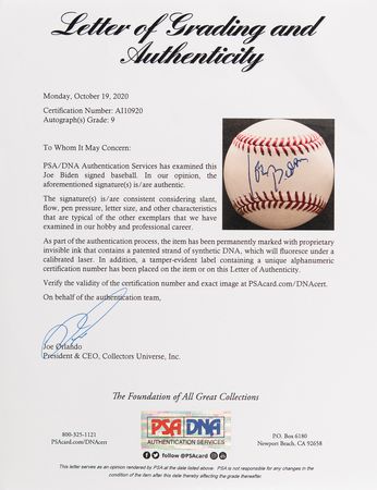 Lot #90 Joe Biden Signed Baseball - Image 2