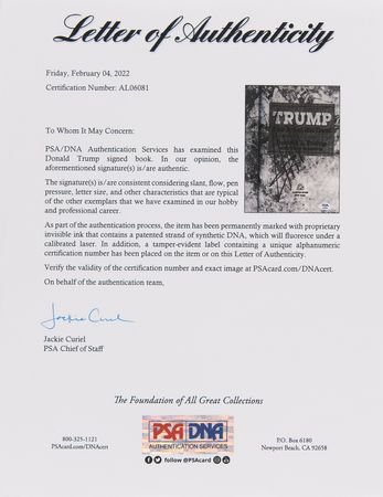 Lot #189 Donald Trump Signed Book - The Art of the Deal - Image 5