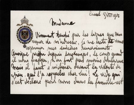 Lot #239 Kaiser Wilhelm II Autograph Letter Signed on the Death of His Mother, Victoria, Princess Royal - Image 1