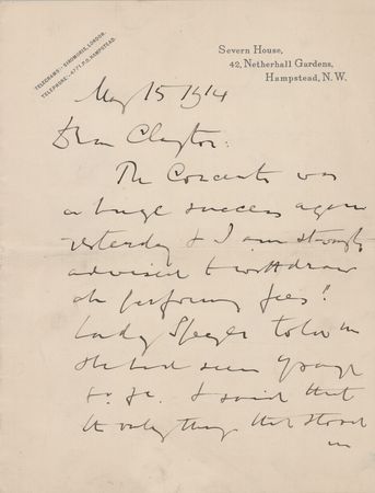 Lot #631 Edward Elgar Autograph Letter Signed on