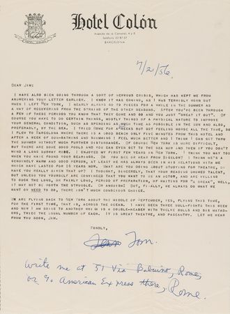 Lot #597 Tennessee Williams Typed Letter Signed as 