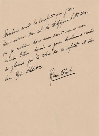 Lot #417 Rene Fonck Autograph Manuscript Signed