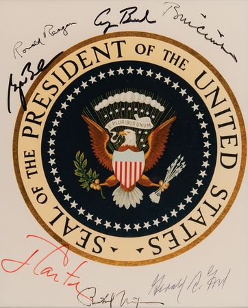 Lot #84 Seven Presidents (7) Multi-Signed 'Presidential Seal' Photograph - Image 2