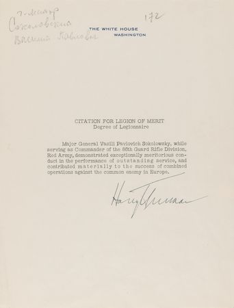 Lot #77 Harry S. Truman Document Signed as
