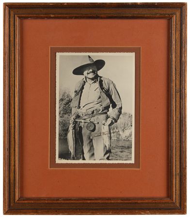 Lot #585 Ernest Hemingway Signed 'Fishing' Photograph - Quintessential Uninscribed Portrait - Image 2