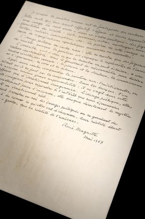 Lot #506 Rene Magritte Handwritten Essay on the