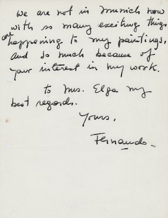 Lot #527 Fernando Botero Autograph Letter Signed - Image 2