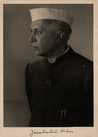 Lot #384 Jawaharlal Nehru Signed Photograph