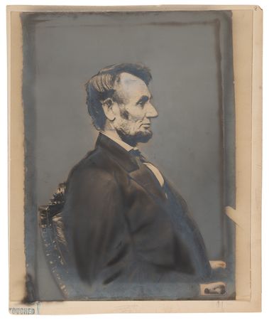 Lot #29 Abraham Lincoln: 'Penny Profile' Photograph by Anthony Berger - Signed by Frederick H. Meserve - Image 1